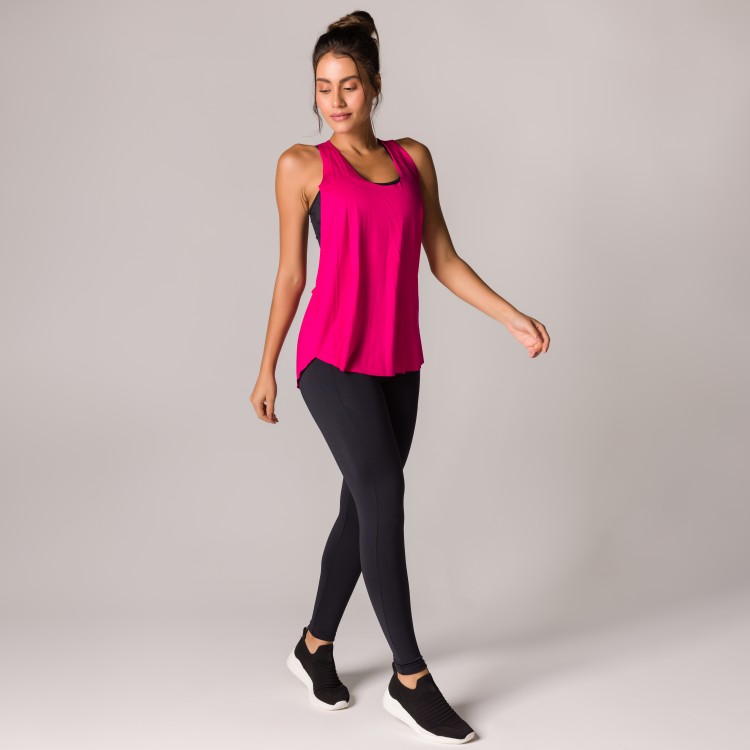 Regata Fitness Pink Basics com Elástico Nas Costas
