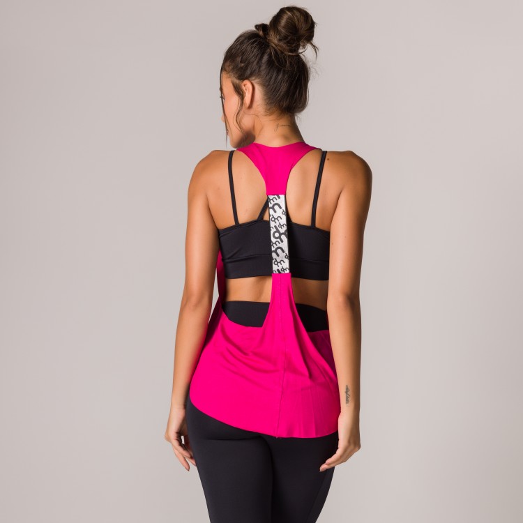 Regata Fitness Pink Basics com Elástico Nas Costas