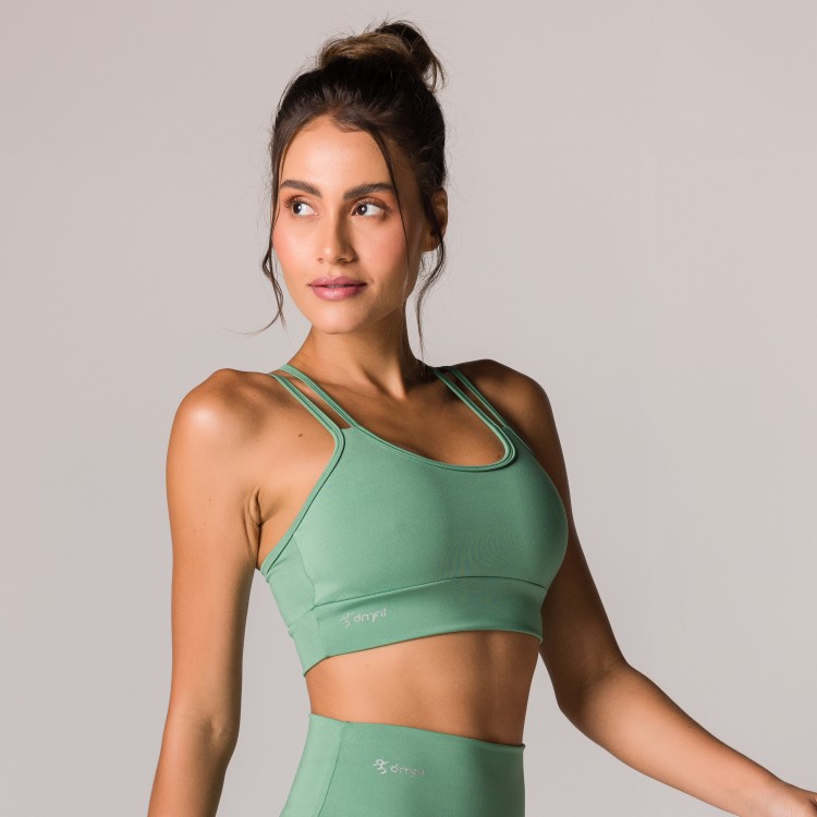 Top Fitness Basics com Alças Duplas Verde
