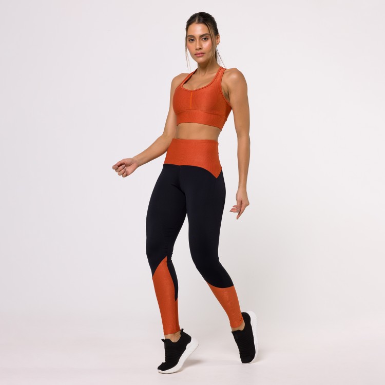 Top Fitness Canelado Reforçado com Costa Nadador Bronze Flux