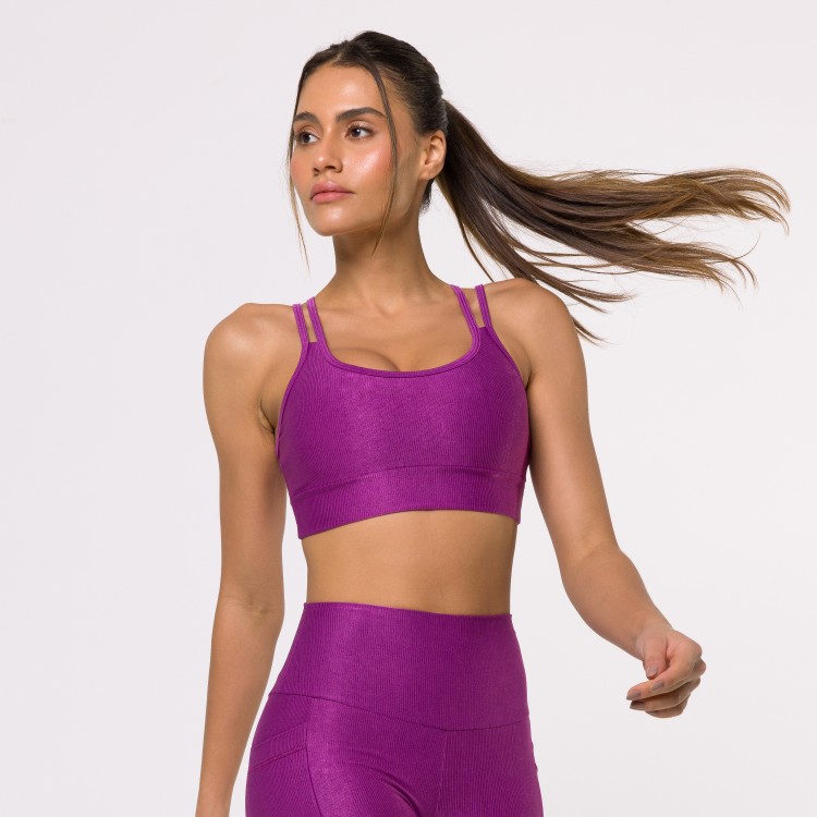 Top Fitness Canelado com Alças Duplas Tonic Flux