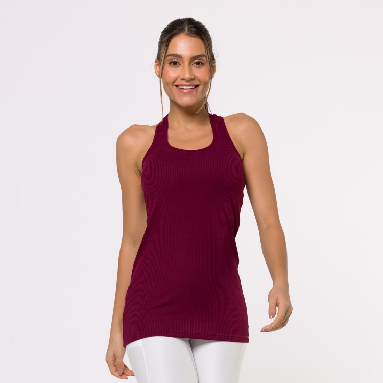 Regata Fitness Alongada Canelada Marsala Flux