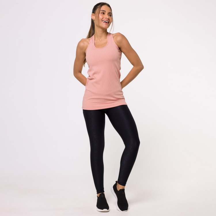Regata Fitness Alongada Canelada Rosé Flux