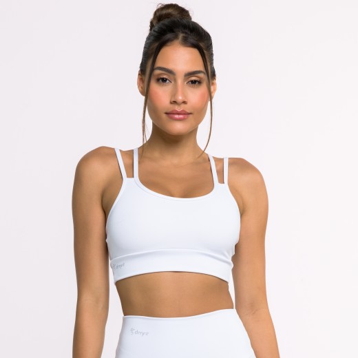 Top Fitness Basics com Alças Duplas Branco - DMFit