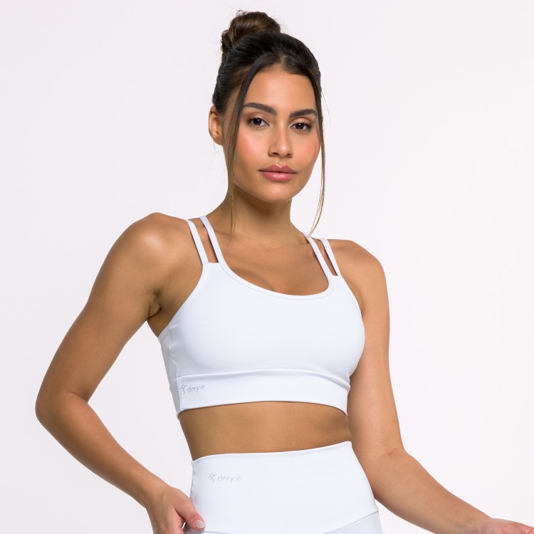 Top Fitness Basics com Alças Duplas Branco