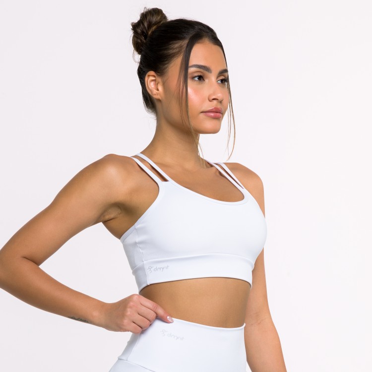 Top Fitness Basics com Alças Duplas Branco