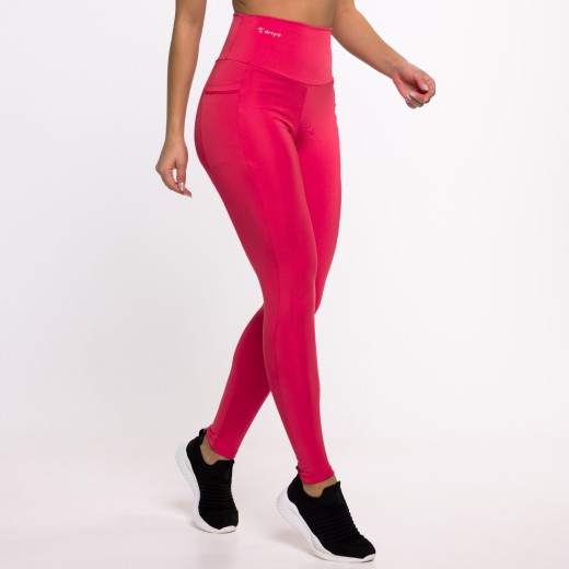 Calça Legging Basics Com Bolsos Laterais Rosa Pink - DMFit