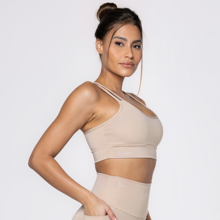Top Fitness Basics com Alças Duplas Nude