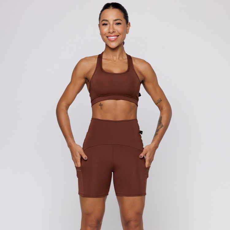 Top Fitness Costa Nadador Marrom Café