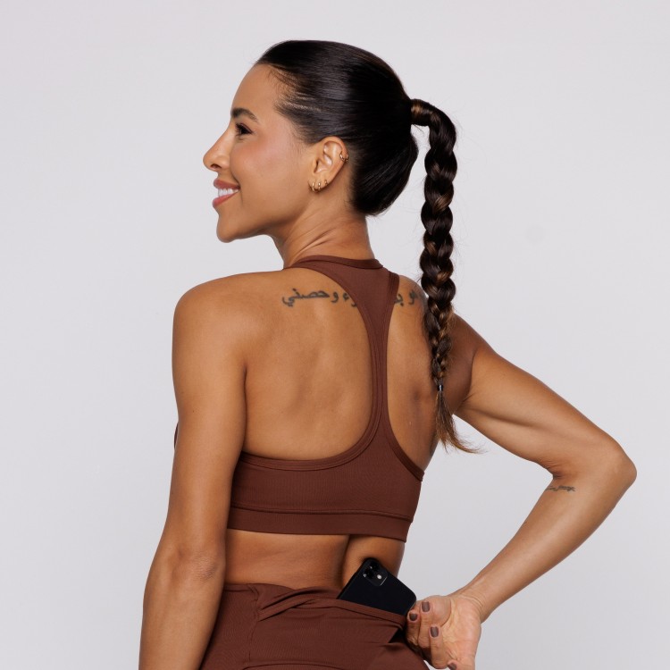 Top Fitness Costa Nadador Marrom Café