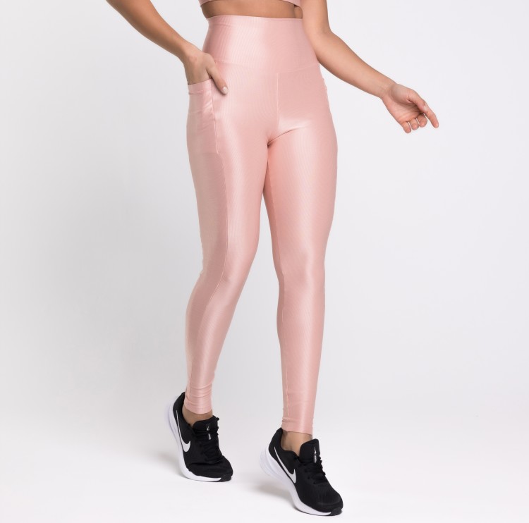 Legging Fitness Canelada Com Bolsos Laterais Romance