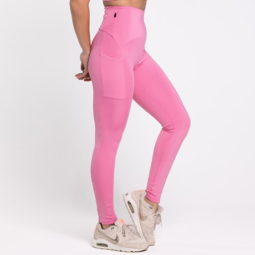 Calça Legging Com Três Bolsos Rosa