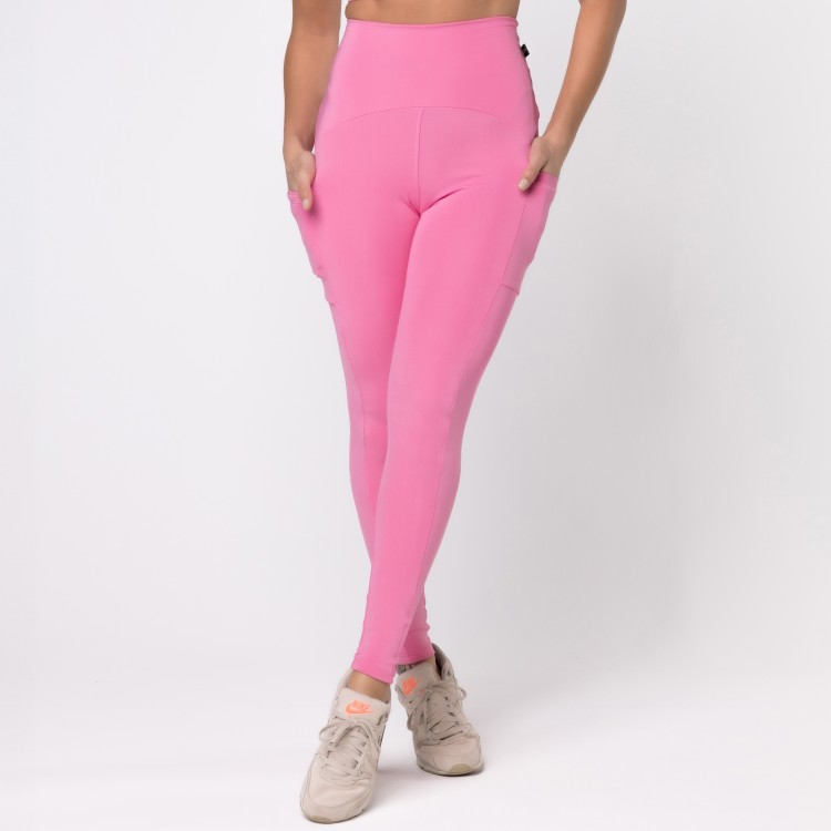 Calça Legging Com Três Bolsos Rosa
