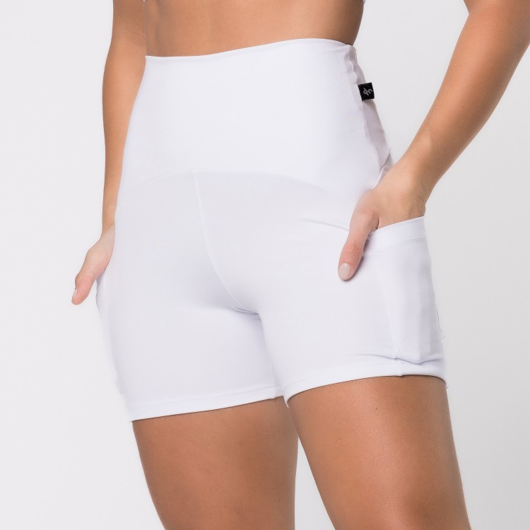 Short Fitness Com Três Bolsos Branco