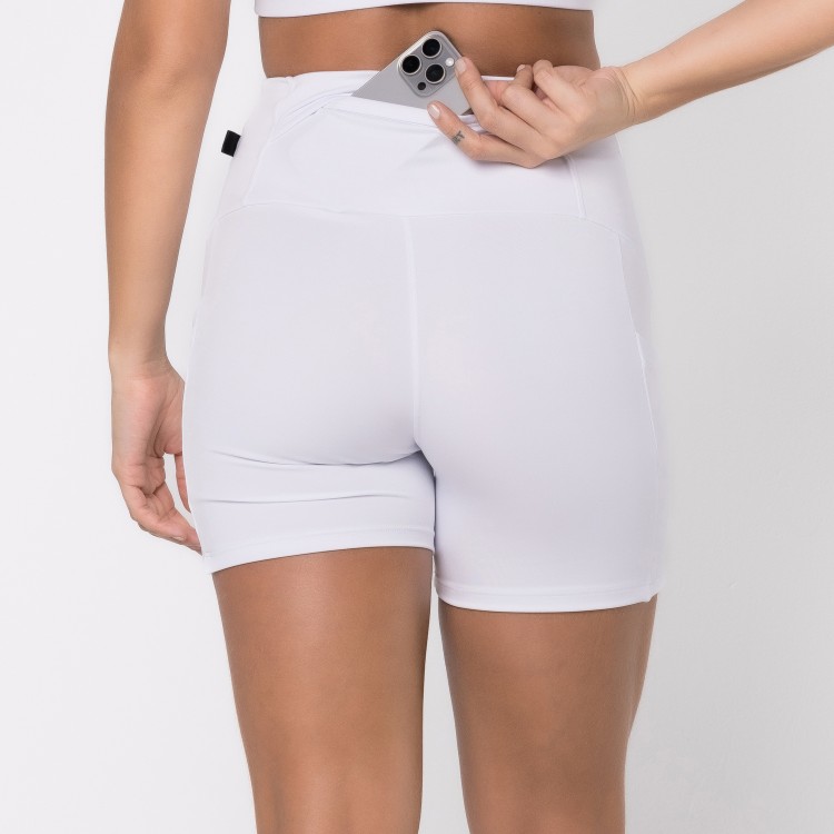 Short Fitness Com Três Bolsos Branco