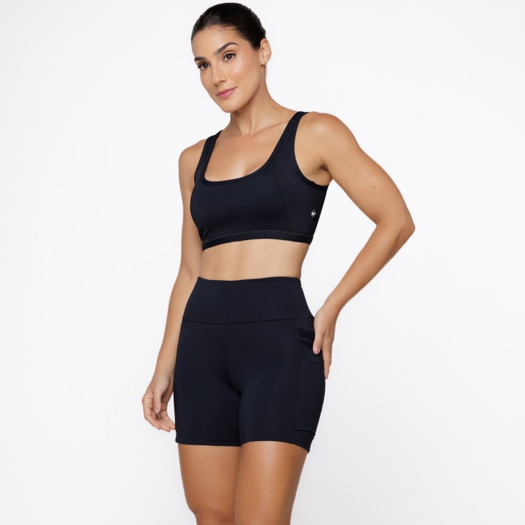 Top Fitness com Cavas Nadador Preto