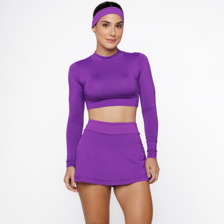 Short Saia com Bolsos Laterais Roxo