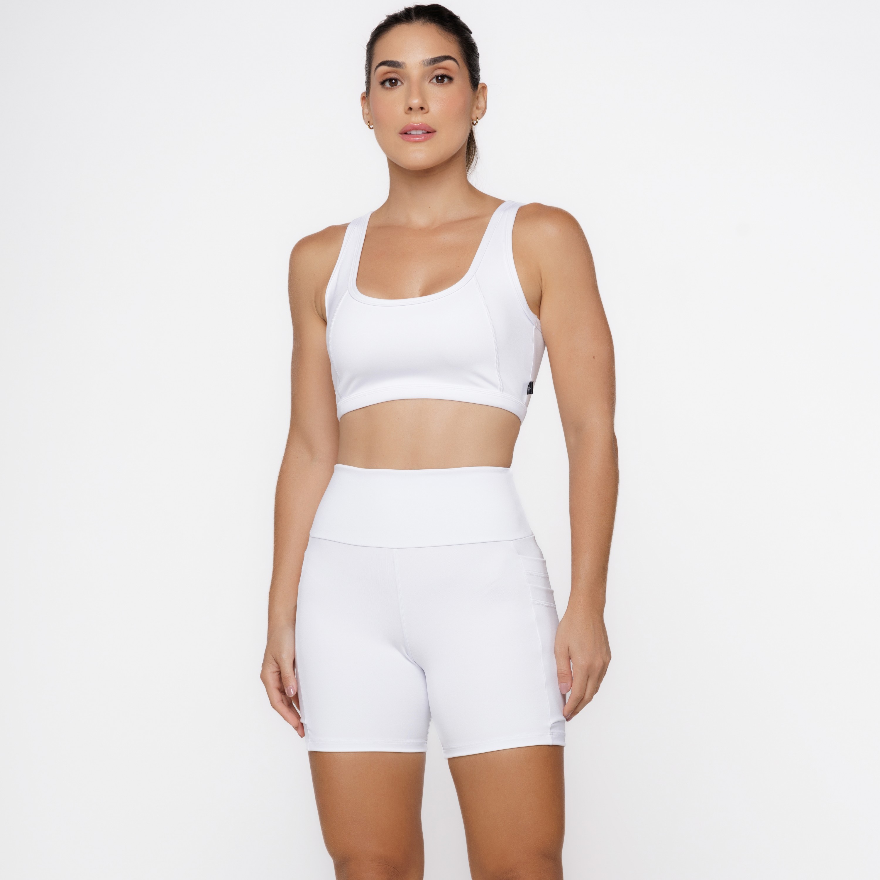 Short Com 4 Bolsos Multiuso Branco - DMFit