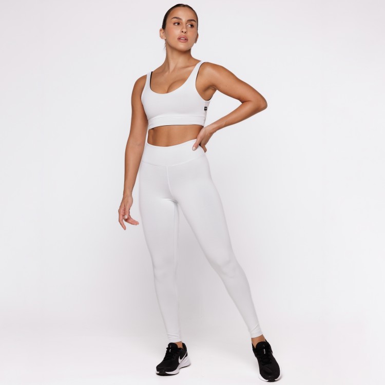 Legging Fitness Reversível Branca Tenha Dois Looks em Uma Só Peça