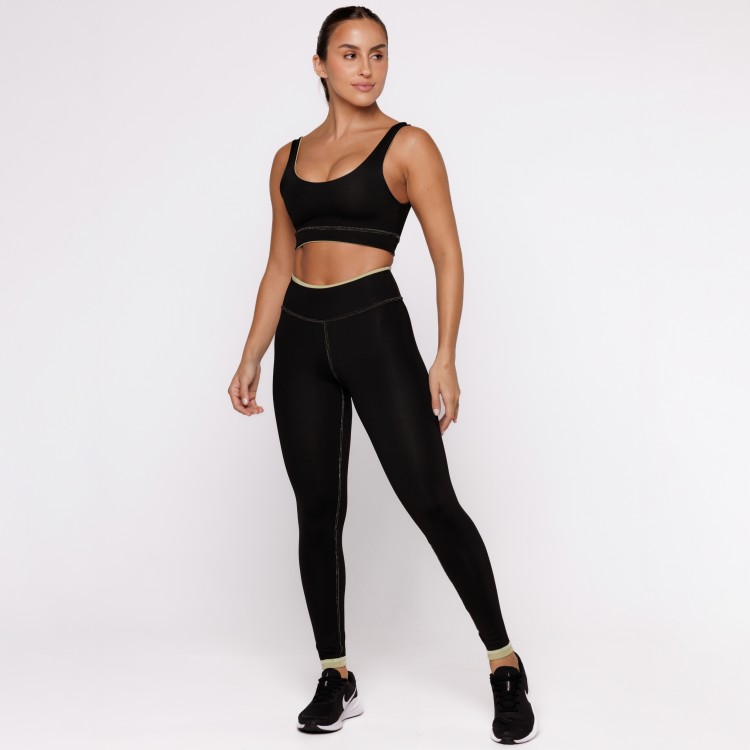 Legging Fitness Reversível Pistache Tenha Dois Looks em Uma Só Peça