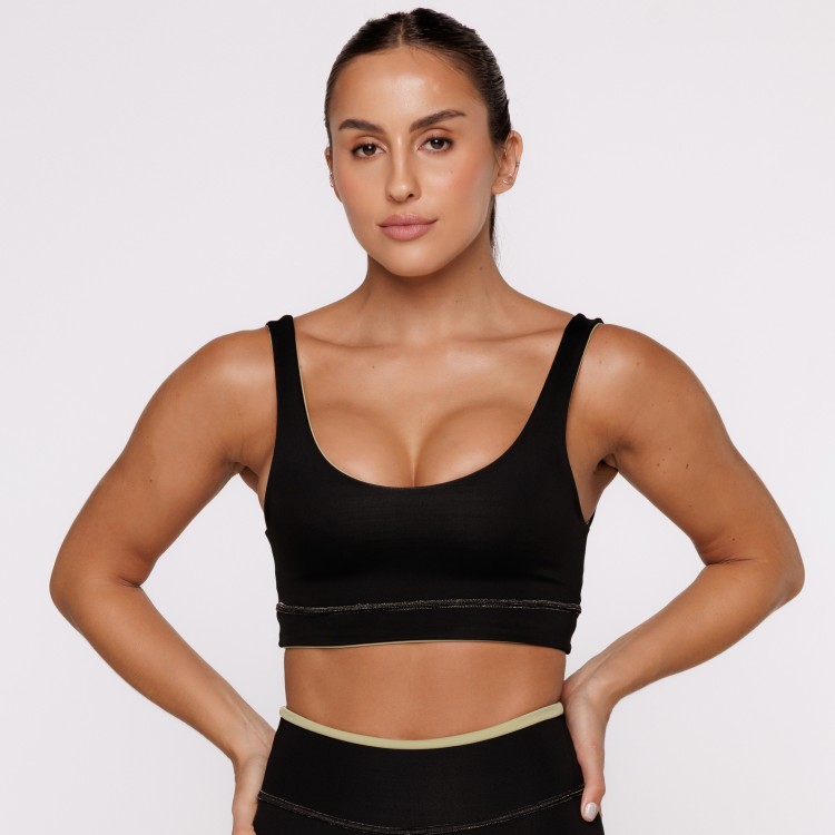 Top Fitness Reversível Pistache Tenha Dois Looks em Uma Só Peça