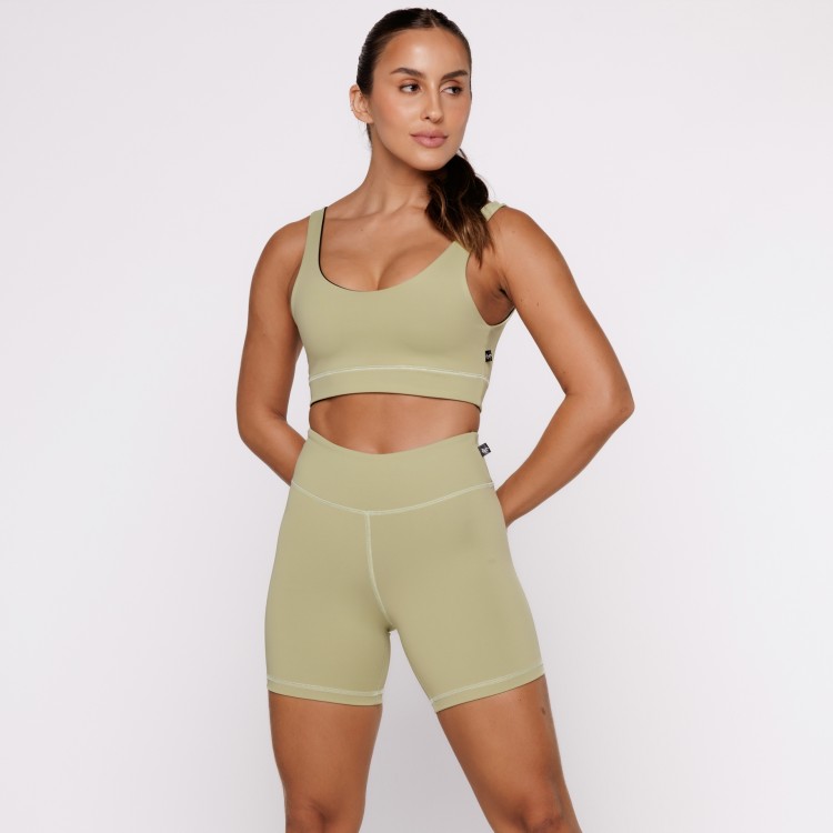Top Fitness Reversível Pistache Tenha Dois Looks em Uma Só Peça