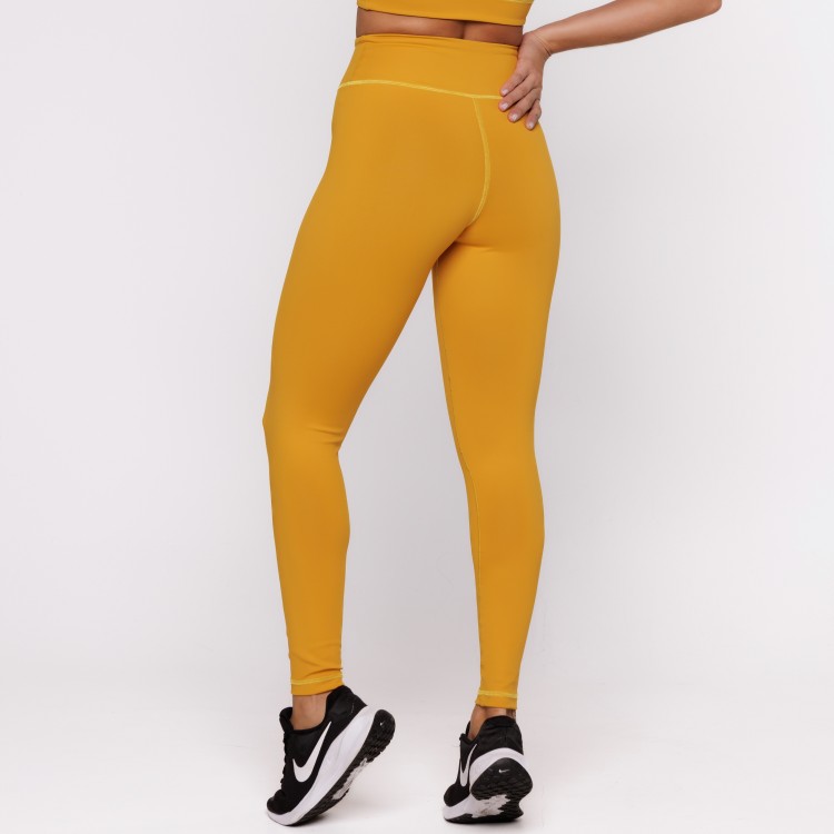 Legging Fitness Reversível Mostarda Tenha Dois Looks em Uma Só Peça