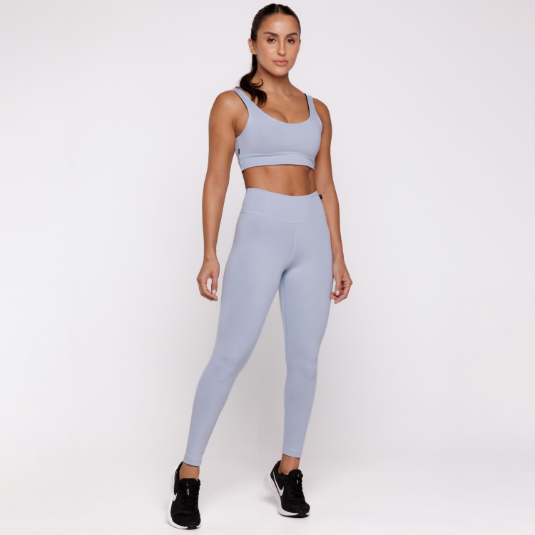 Legging Fitness Reversível Azul Tenha Dois Looks em Uma Só Peça