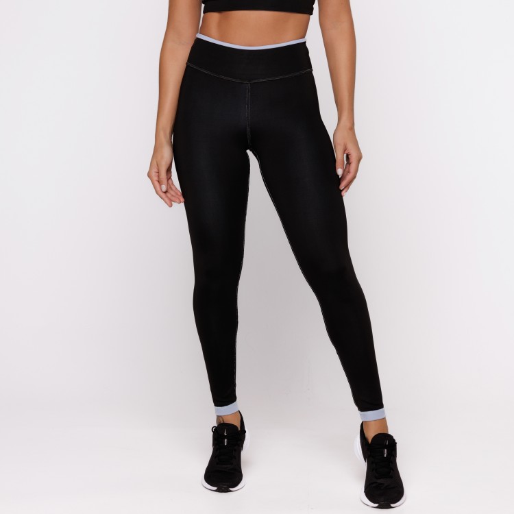 Legging Fitness Reversível Azul Tenha Dois Looks em Uma Só Peça