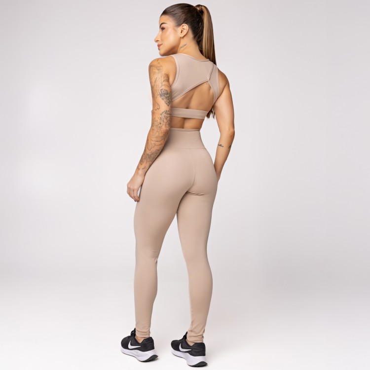 Macacão Fitness Assimétrico Nude
