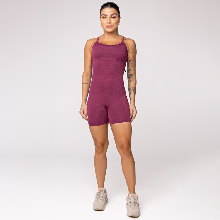Macaquinho Fitness Melange Vinho
