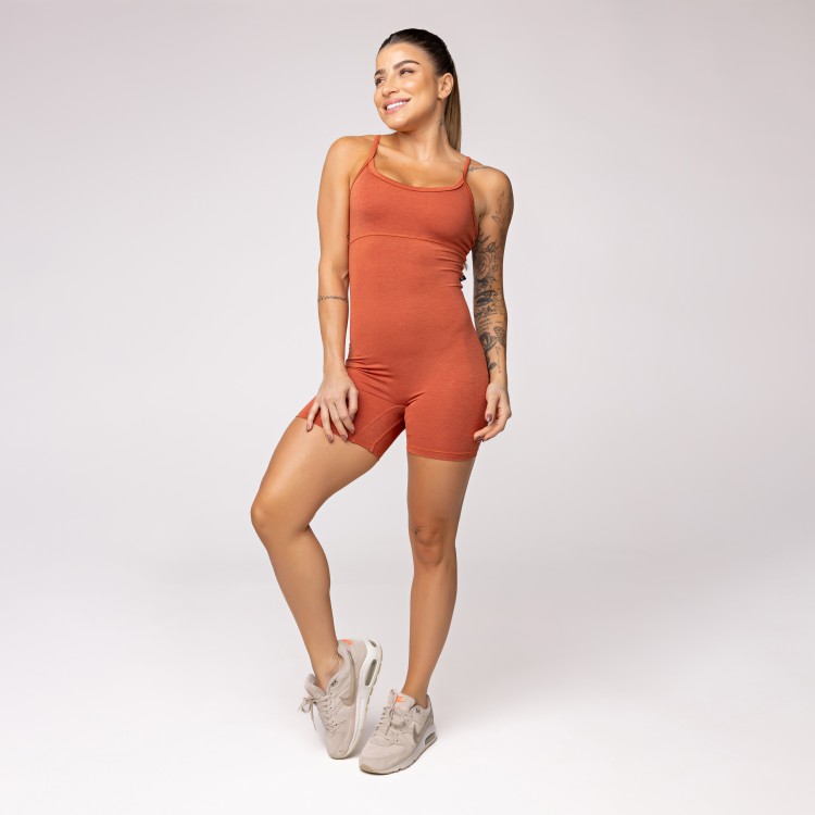 Macaquinho Fitness Melange Terra