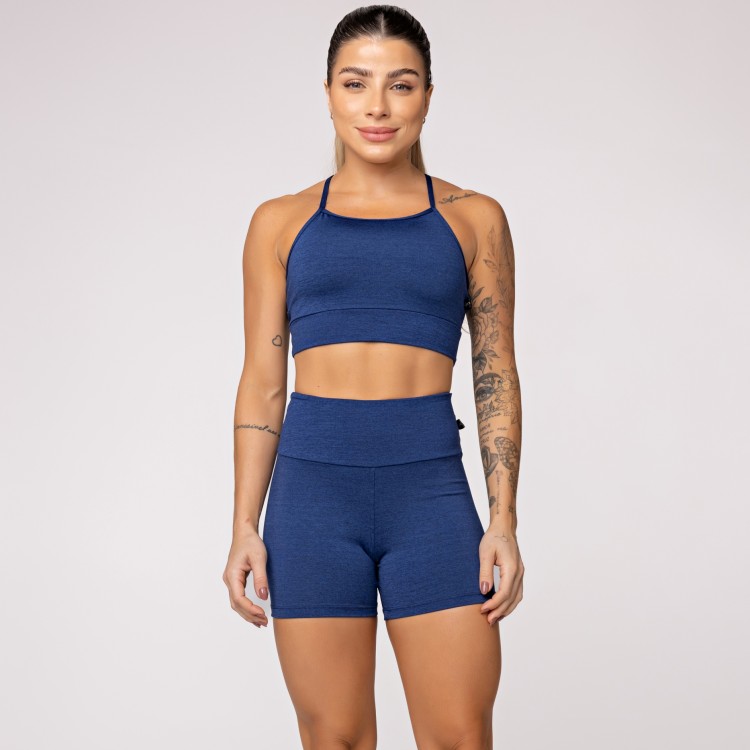 Short Fitness Melange Azul