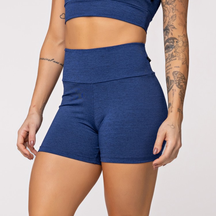 Short Fitness Melange Azul