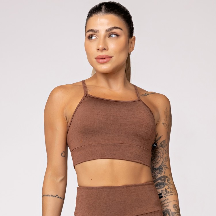 Top Fitness Melange Marrom