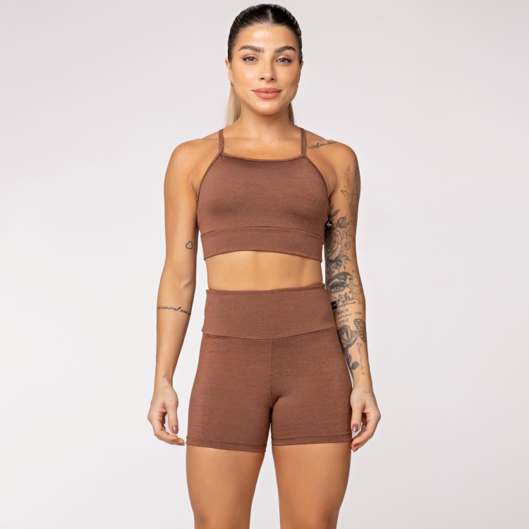 Top Fitness Melange Marrom