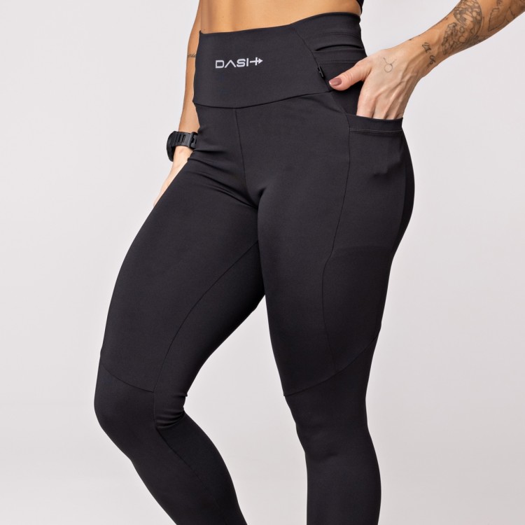 Legging Baixa Pace Com 6 bolsos Funcionais Preta