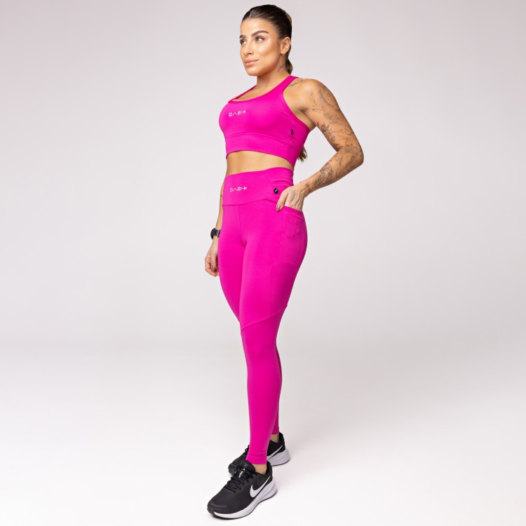 Legging Baixa Pace Com 6 bolsos Funcionais Rosa