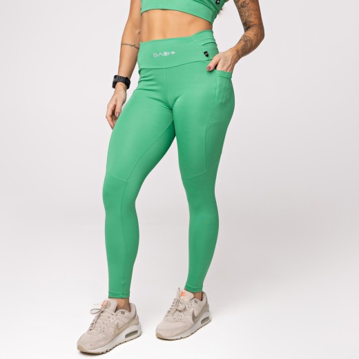 Legging Baixa Pace Com 6 bolsos Funcionais Verde Bandeira