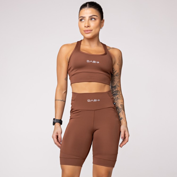 Bermuda Baixa Pace Com 6 bolsos Funcionais Marrom