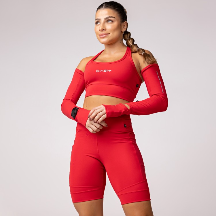 Bermuda Baixa Pace Com 6 bolsos Funcionais Vermelha