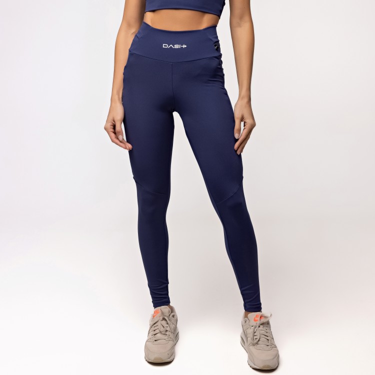 Legging Baixa Pace Com 6 bolsos Funcionais Azul Marinho