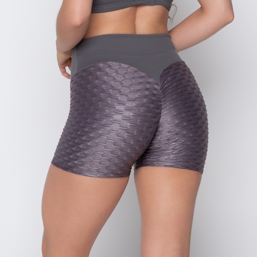 Short Jacquard  Alto Relevo Empina Bumbum Grafite