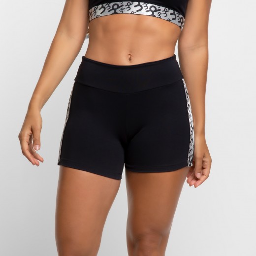 Short Poliamida Preto Com Elástico Dmfit