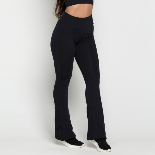 Calça Flare Poliamida Preta