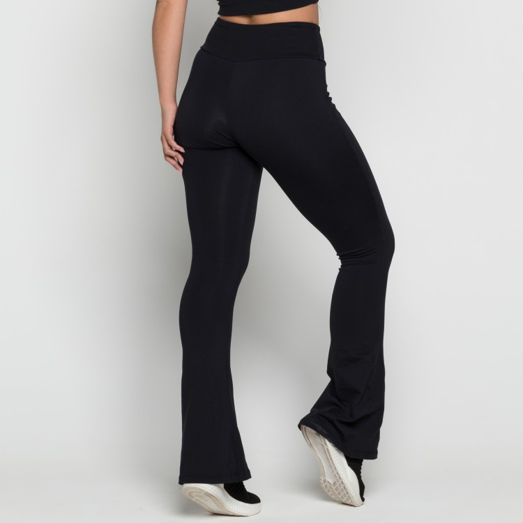 Calça Flare Poliamida Preta