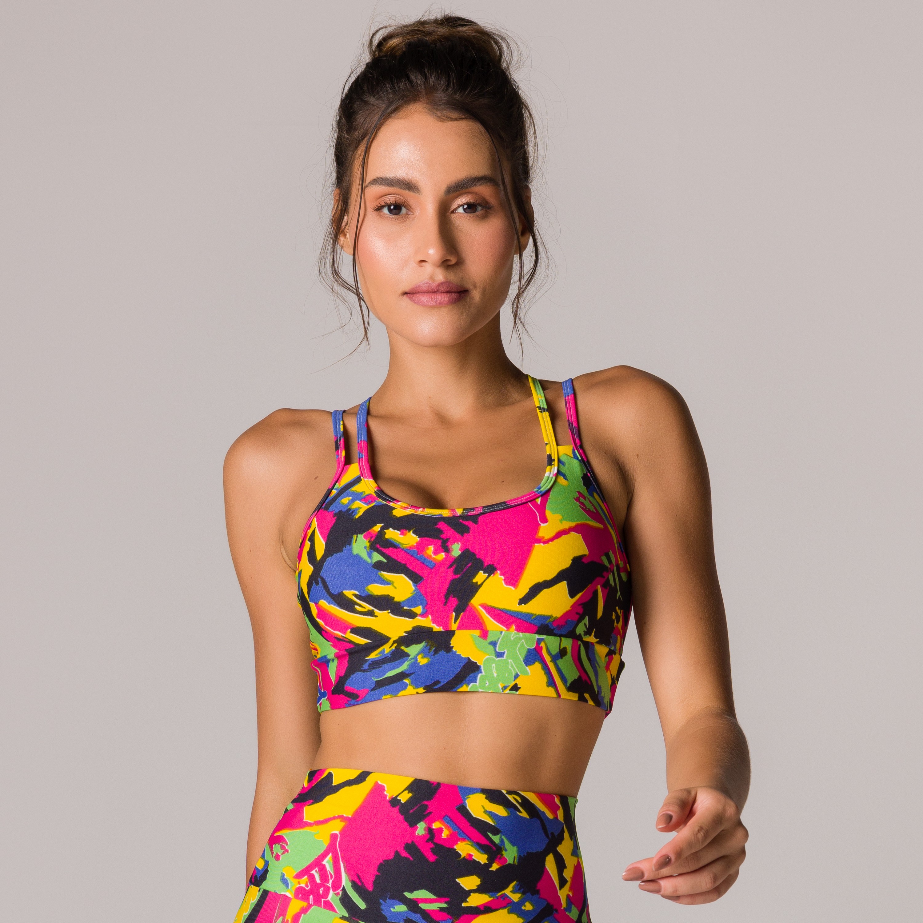 Top Fitness com Al as Duplas Estampa Color Life