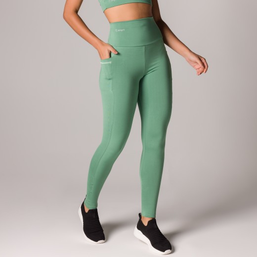 Calça Legging Basics Com Bolso Verde