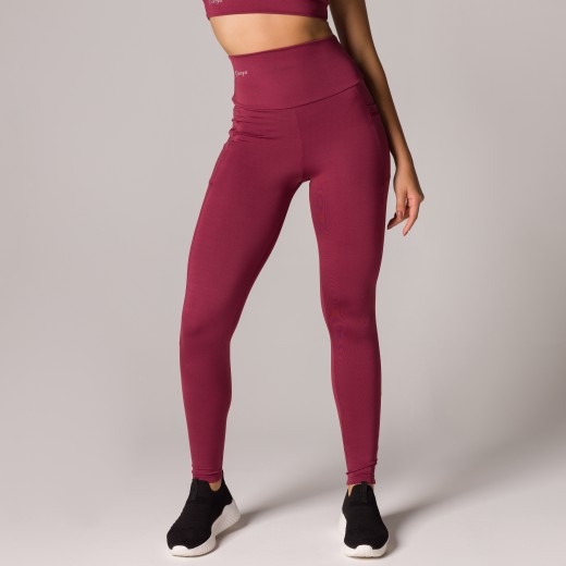 Calça Legging Basics Com Bolsos Laterais Marsala