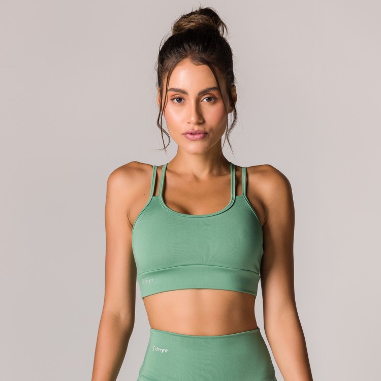 Top Fitness Basics com Alças Duplas Verde